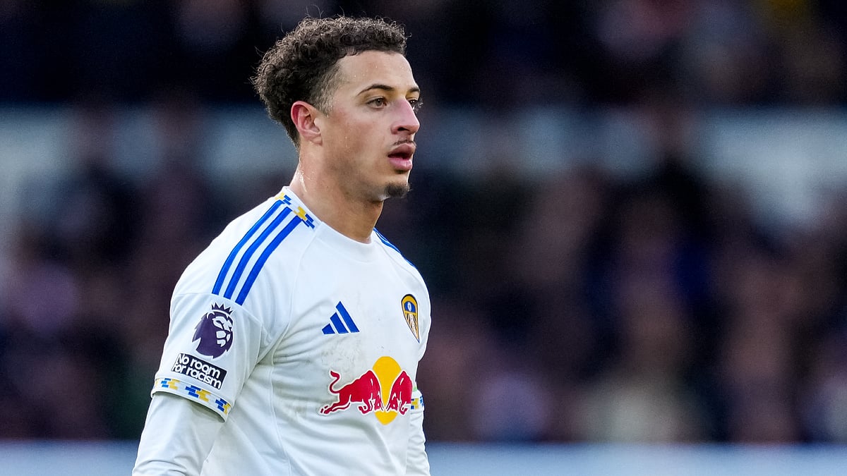 Leeds United's Ethan Ampadu during the English Premier League match against Aston Villa on November 23, 2025.