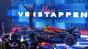 Photo: AP : Qatar Grand Prix Highlights, F1 Main Race: Red Bull driver Max Verstappen celebrates after winning the race in Lusail.