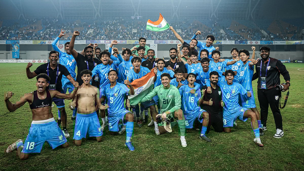 AIFF : India celebrate their win over Iran and entry into the AFC U-17 Asian Cup 2026.
