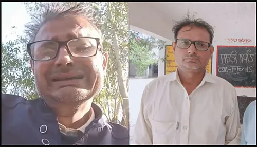 Screengrab : The 46-year-old Sarvesh Kumar, who was an assistant teacher in a government school, was found hanging in his home early Sunday morning.