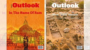 Outlook magazines covers What lies beneath and In the name of Ram