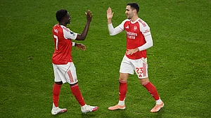 Bukayo Saka and Mikel Merino got Arsenal's goals