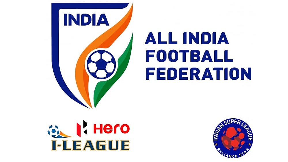 File : File photo of the Indian Super League and All India Football Federation logos.