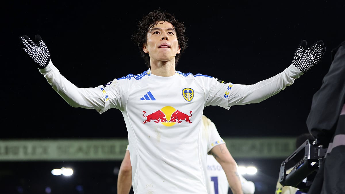 Opta : Ao Tanaka celebrates after equalising for Leeds