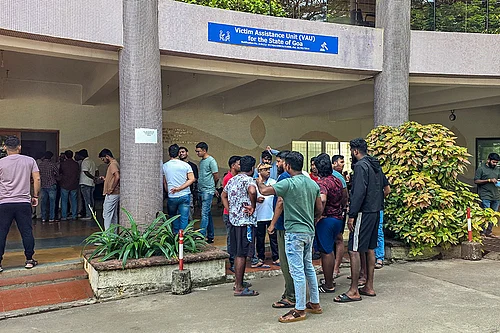 Photo: PTI : North Goa: Family members and relatives of victims wait outside Goa Medical College and Hospital after a fire broke out at a nightclub due to a cylinder blast, at Bambolim in North Goa district. At least 25 persons were killed and six others suffered injuries in the incident, according to officials.