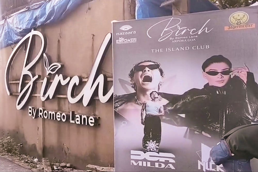 | Photo: PTI : Birch by Romeo Lane nightclub where a fire broke out due to a cylinder blast, in North Goa. At least 25 persons were killed and six others suffered injuries in the incident, according to officials.