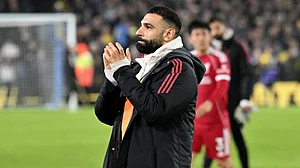 File : File photo of Mohamed Salah of Liverpool.