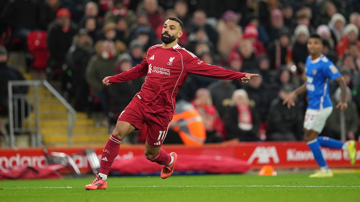 | Photo: AP/Jon Super : Liverpool's Mohamed Salah reacts during the English Premier League match against Sunderland on December 3, 2025.