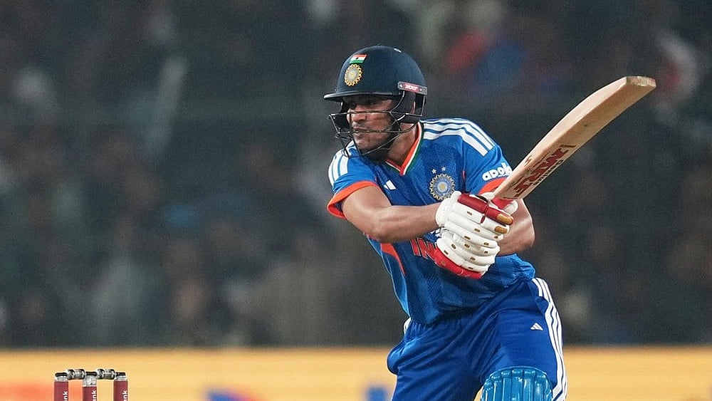 | Photo: AP/Rafiq Maqbool : Indias Shubman Gill plays a shot during the first T20 International cricket match between India and South Africa in Cuttack, India.
