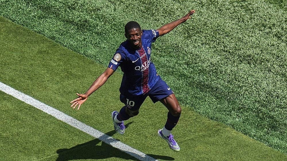 | Photo: AP/Pamela Smith, File : Ousmane Dembele (PSG) celebrates after scoring a goal in the FIFA Club World Cup