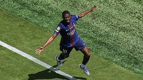 | Photo: AP/Pamela Smith, File : Ousmane Dembele (PSG) celebrates after scoring a goal in the FIFA Club World Cup