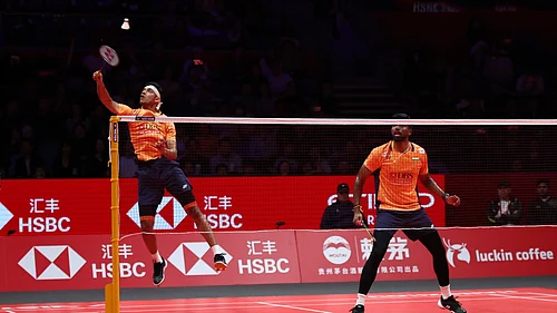 BWF/Badminton Photo : BWF World Tour Finals 2025: SatChi top Group B with win over Indonesia.