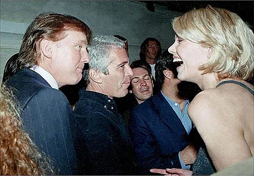 IMAGO / Capital Pictures : Epstein photo release by House Oversight Committee Donald Trump, Jeffrey Epstein and a woman speaking at an undated event