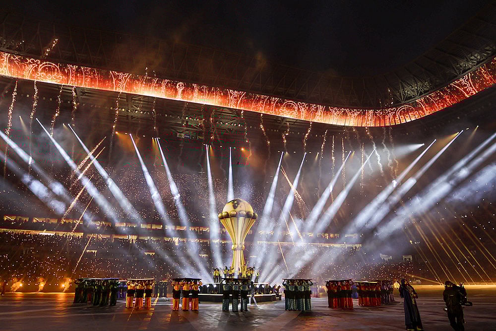 | Photo: AP : Performers take part in the opening ceremony of the Africa Cup of Nations and the opening group A soccer match between Morocco and Comoros in Rabat, Morocco.