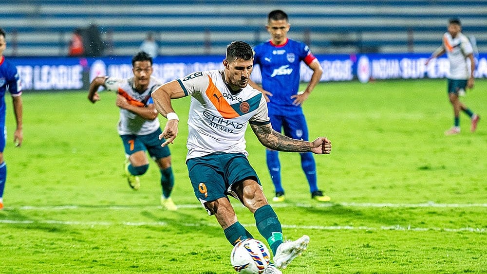 | Photo: FSDL/ISL : Mumbai City FC during the previous ISL season 