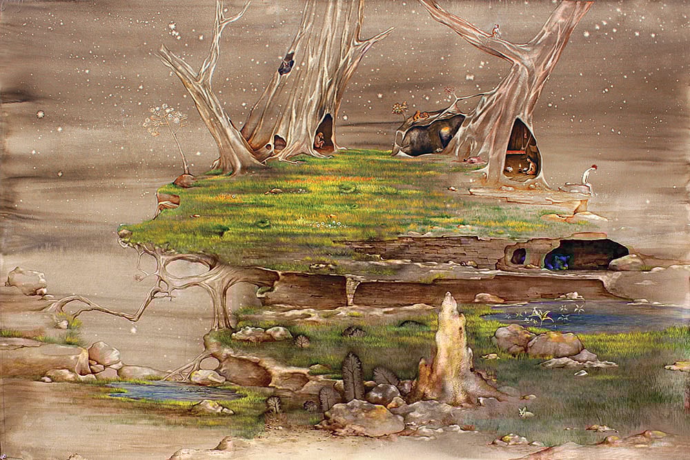 | Courtesy: Champatree Art Gallery : Blessed Land Artwork by Samir Mohanty