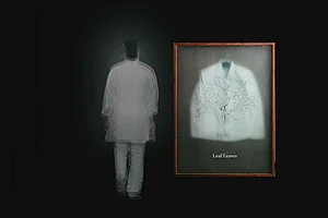 (Left) The Cave Inside (right) Leaf Leaves Artworks by Sudarshan Shetty