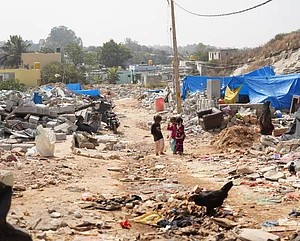 Courtesy: @cpimspeak
: Demolished site in Fakir Colony