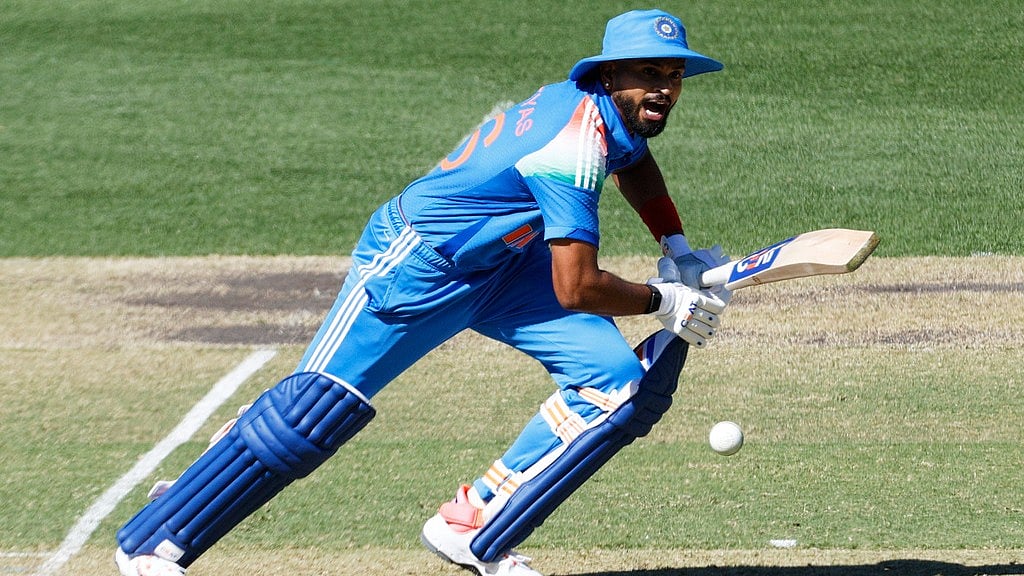 Photo: AP : Shreyas Iyer makes a comeback in the Indian T20I side against New Zealand in place of injured Tilak Varma.