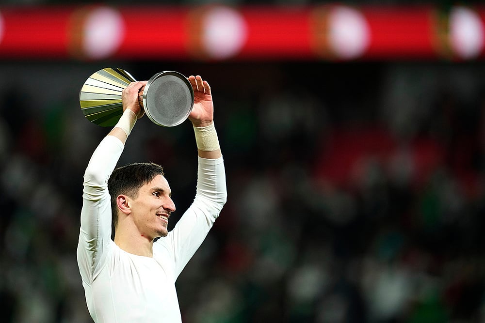| Photo: AP/Mosaab Elshamy : Algerias Adil Boulbina reacts after the Africa Cup of Nations round of 16 soccer match between Algeria and DR Congo in Rabat, Morocco.