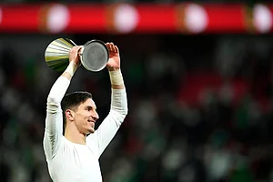 | Photo: AP/Mosa'ab Elshamy : Algeria's Adil Boulbina reacts after the Africa Cup of Nations round of 16 soccer match between Algeria and DR Congo in Rabat, Morocco.