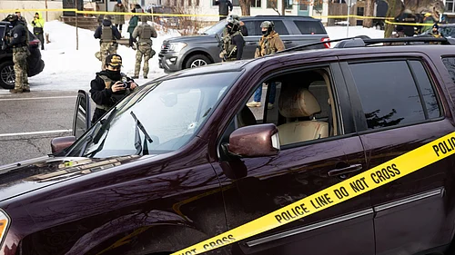 (Ben Hovland/Minnesota Public Radio via AP)
Source: AP : A bullet hole and blood stains are seen in a crashed vehicle on at the scene of a shooting in Minneapolis on Wednesday, Jan. 7, 2026.