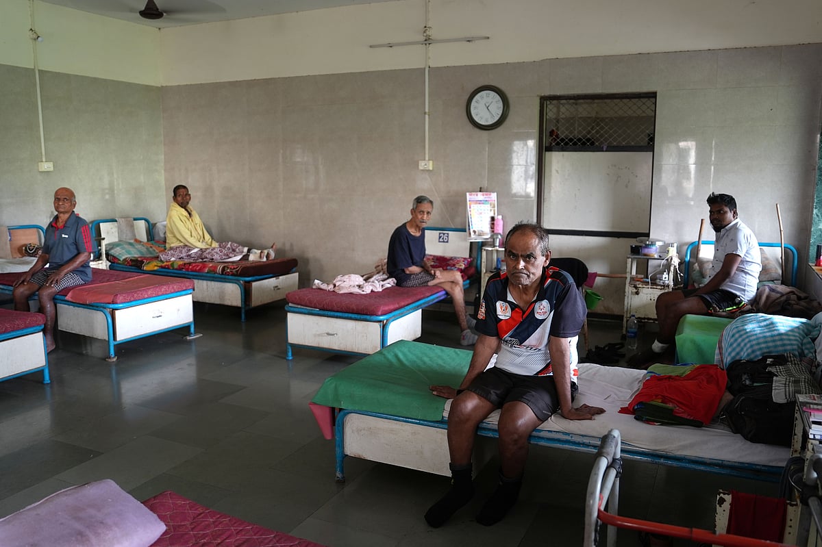 Photo by: Dinesh Parab/Outlook : In the clinic three to four beds next to one each other. With every person longing for lost families. 