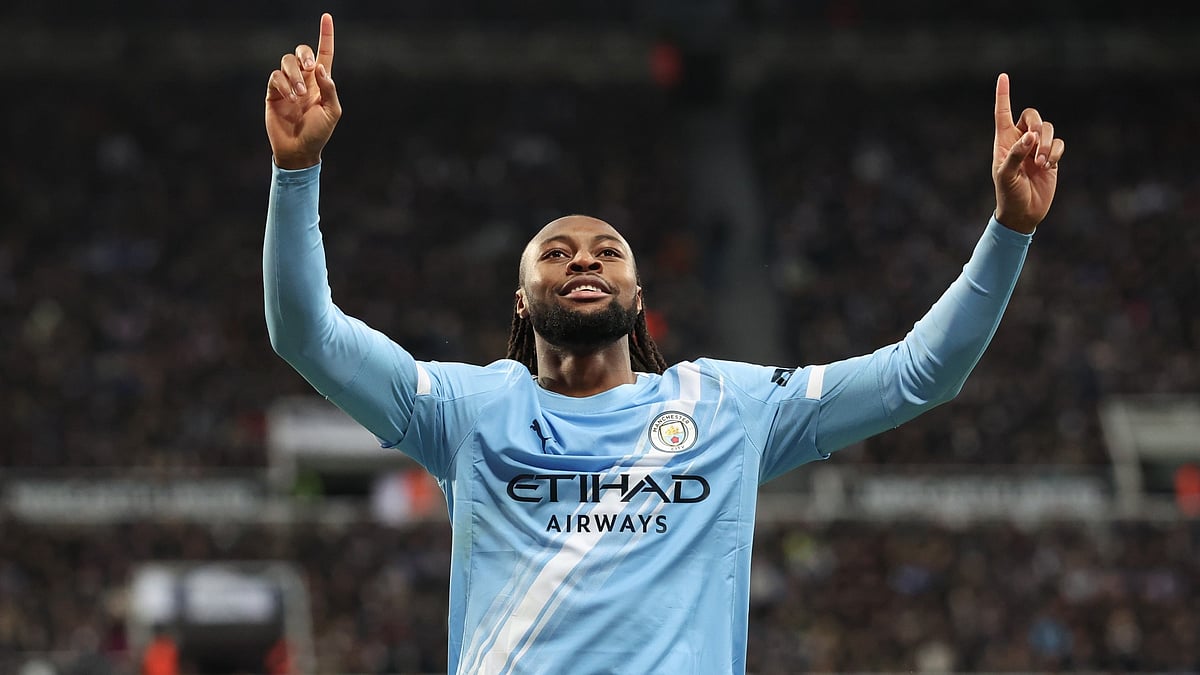 Manchester Citys goalscorer Antoine Semenyo