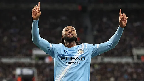 Manchester Citys goalscorer Antoine Semenyo