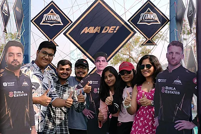 | Photo: Gujarat Titans : Fans turn up in numbers at the Gujarat Titans fan engagement zone in Ahmedabad on the occasion of International Kite Day.