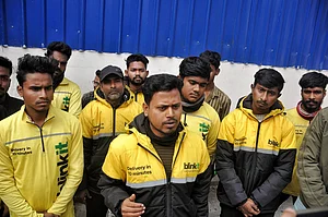 Delivery Workers protest