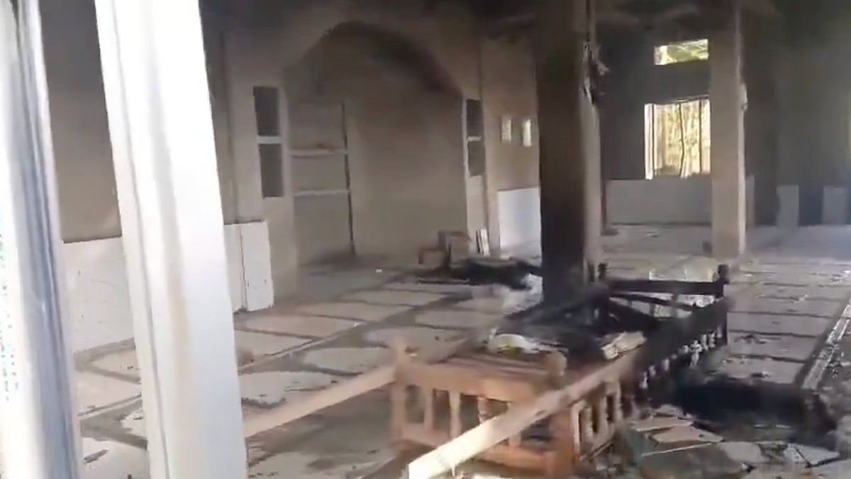 Source: X : Video screengrab showing inside of a mosque in the aftermath of communal violence