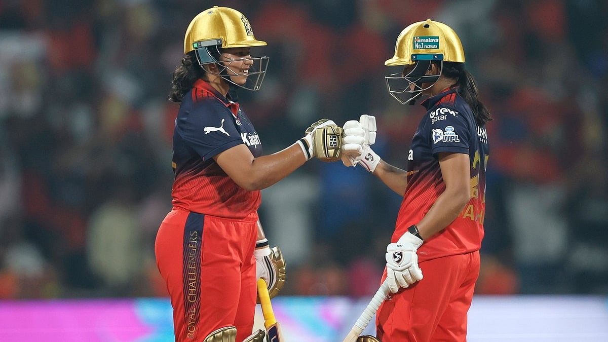 | Photo: Instagram/wplt20 : Royal Challengers Bengalurus Radha Yadav and Richa Ghosh in action during the Womens Premier League match against Gujarat Giants on January 16, 2026.