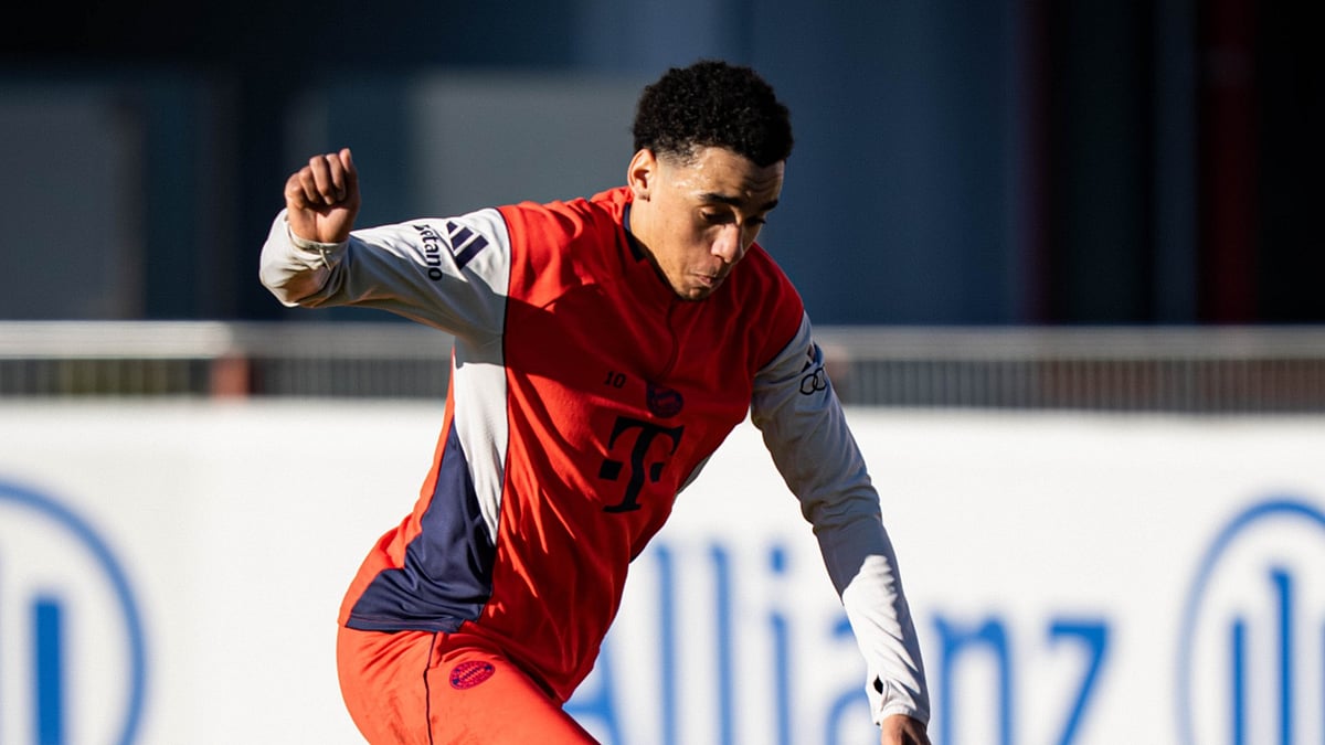 | Photo: File : File photo of Jamal Musiala in action for Bayern Munich.