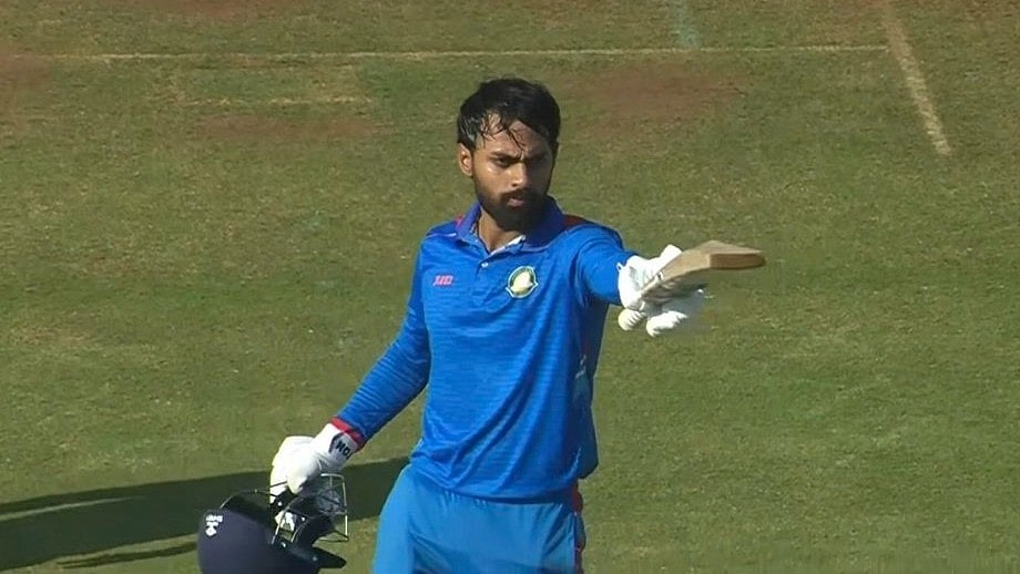 Photo: X/BCCI Domestic : Atharva Taide hit 128 in the final against Saurashtra to win Vidarbha their first-ever Vijay Hazare Trophy title