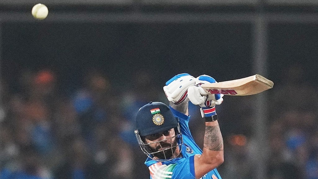 AP : Indias Virat Kohli plays a shot during the third One Day International cricket match between India and New Zealand in Indore