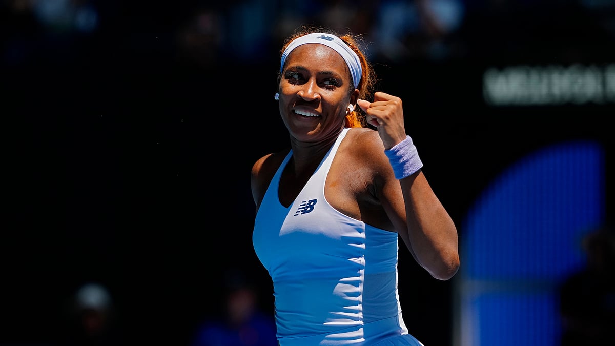 Coco Gauff in action against Kamilla Rakhimova at the Australian Open.