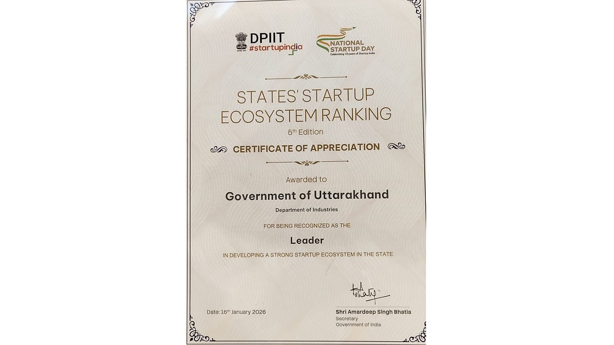 Uttarakhand Awarded ‘Leader’ Status In Startup India Ranking