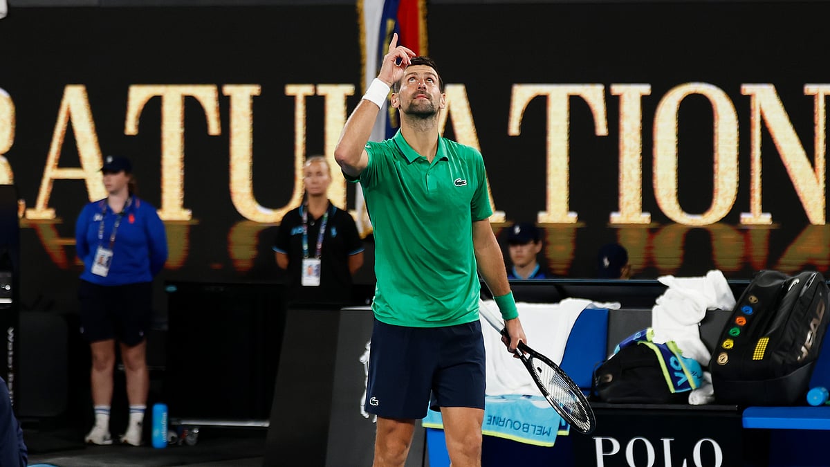 Novak Djokovic in action against Pedro Martinez at the Australian Open.