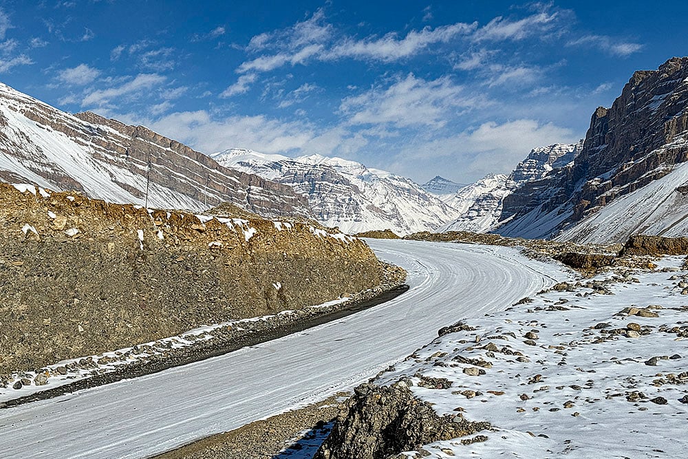 | Photo: PTI/Arun Sharma : Snow-clad mountains after fresh snowfall at Spiti Valley, in Himachal Pradesh.