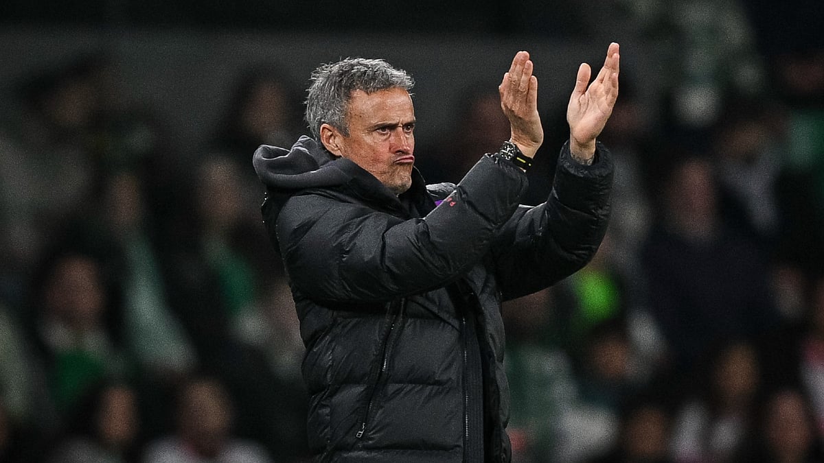 Luis Enrique On Sidelines of Sporting CP vs PSG UCL 2025-26 Match