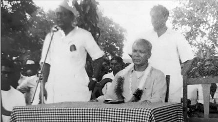 A felicitation for Jaipal Singh in Ranchi as Member of Parliament after first general elections of 1951-52.
 
