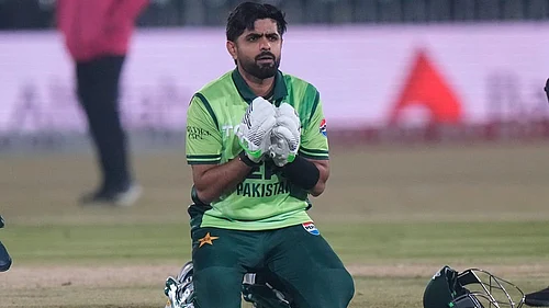 | Photo: AP/Anjum Naveed : File photo of Pakistan international cricketer Babar Azam.