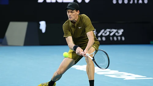 AustralianOpen/X : Jannik Sinner in action in Australian Open 2026