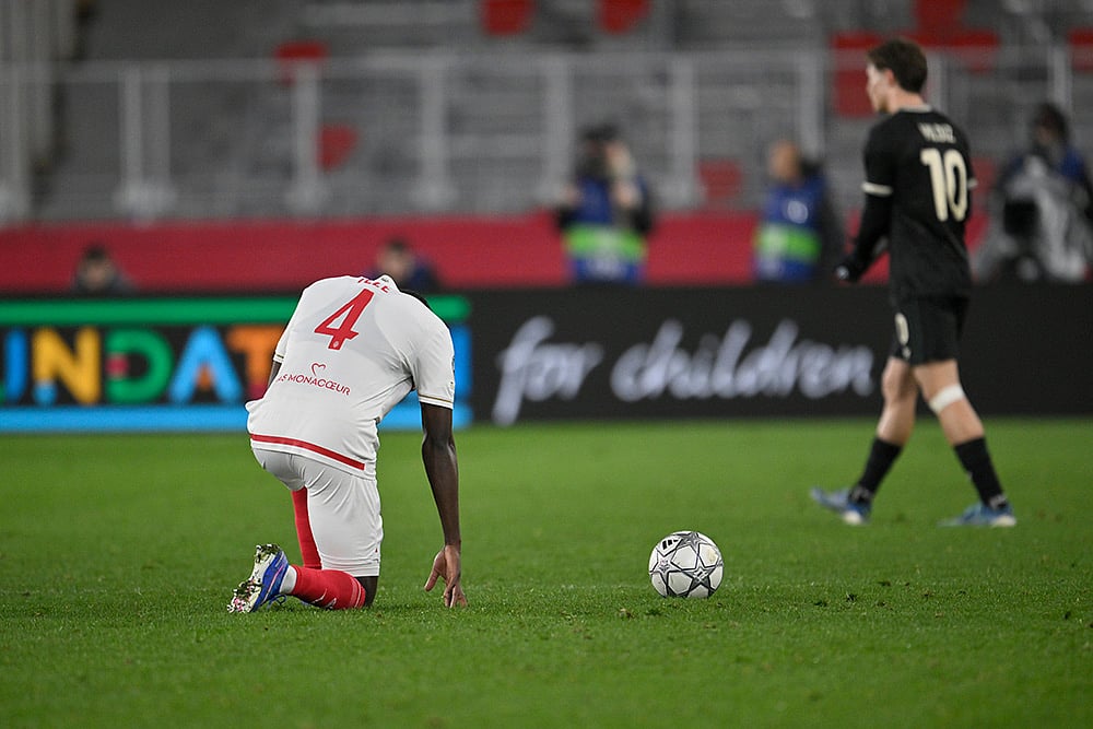 | Photo: AP/Philippe Magoni : Monacos Jordan Teze, left, reacts after the Champions League opening phase soccer match between Monaco and Juventus in Monaco.