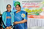 | Photo: Special Arrangement : The Unstoppables: K.M. Elsamma flanked by Wayanad’s international players—Minnu Mani