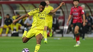 | Photo: Instagram/alnassr : Al-Nassr's Kingsley Coman in action during the Saudi Pro League match against Al Kholood on January 30, 2026.