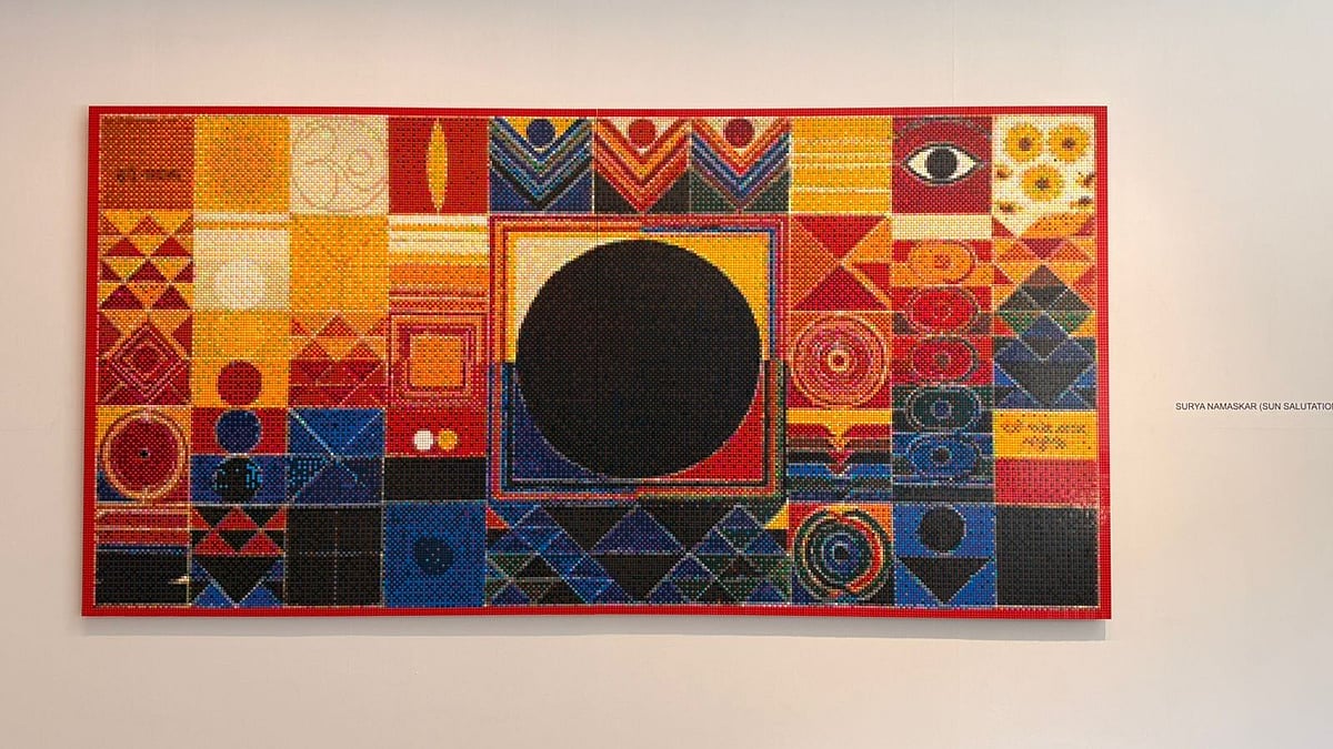 | Mrinalini Dhyani : An artwork titled Surya Namaskar by Ai Weiwei displayed at his first solo exhibition in India, at the Nature Morte gallery in New Delhi. 