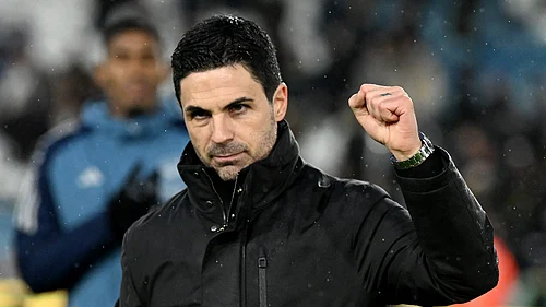 Mikel Arteta pictured after Arsenals win over Leeds United on Saturday