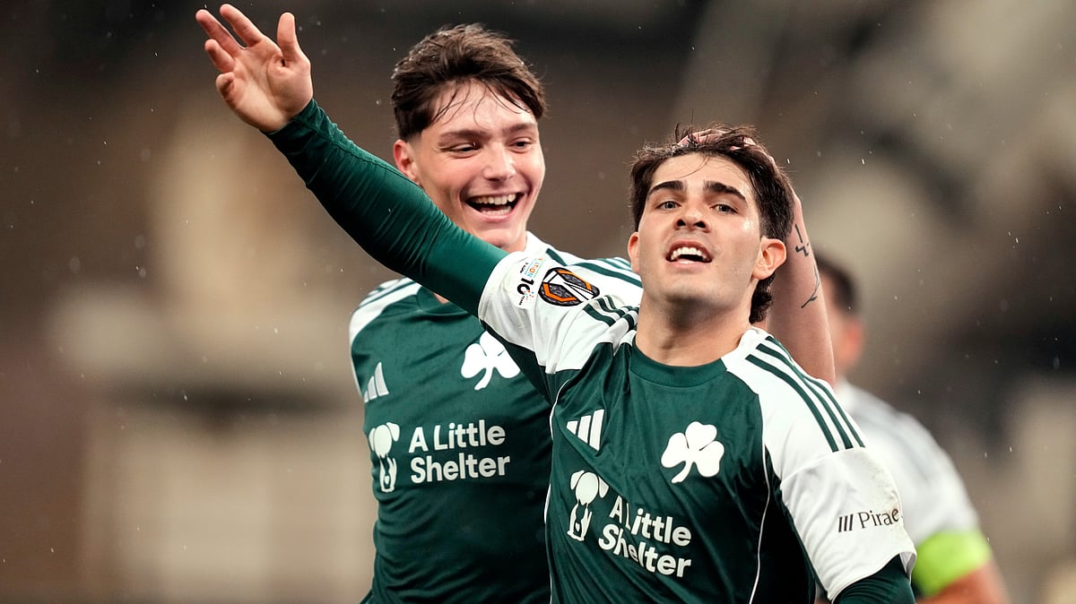 | Photo: AP/Petros Giannakouris : Panathinaikos Vicente Taborda celebrates after he scored his sides first goal during an Europa League soccer match between Panathinaikos and Roma, in Athens, Greece, Thursday, Jan. 29, 2026. 